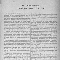 0142 - Page 141 - Propos du jour. Aux voix latines. L’humanité dans la guerre