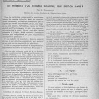 0144 - Page 143 - Partie scientifique. Travaux originaux. En présence d’un choléra infantile, que doit-on faire, Par L. Babonneix