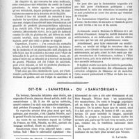 0175 - Page 174 - Partie professionnelle, Hygiène, Assistance, Mutualité, Intérêts corporatifs, Variétés. L’actualité professionnelle. Soins aux pensionnés de guerre / Dit-on « sanatoria » ou « sanatoriums »