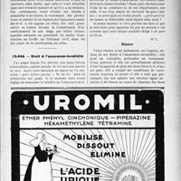 0192 - Page LXI-191 - Correspondance. Assurances sociales. Les Assurances sociales s’appliquent-elles à une affection antérieure à la loi ? / Droit à l'assurance-invalidité