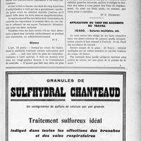 0194 - Page LXIII-193 - Correspondance. Application du tarif des soins aux pensionnés de guerre. Sérié d'injections / Application du tarif des accidents du travail. Sutures multiples, etc.