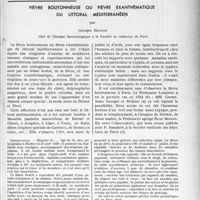0212 - Page 211 - Partie scientifique. Travaux originaux. Fièvre boutonneuse ou fièvre exanthématique du littoral méditerranéen, par Georges Boudin