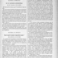 0222 - Page 221 - Partie scientifique. L'actualité Scientifique. Les Sociétés Savantes. Paris. Académie de Médecine. Sur la vaccination antityphoïdique, (24-11-1936) / Académie de chirurgie. Faut-il opérer toujours l’appendicite aiguë ?, (21 et 28-10, et 4-11-1936)