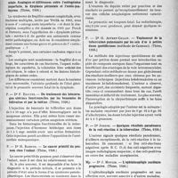 0226 - Page 225 - Partie scientifique. L'actualité Scientifique. Les Thèses. Fragilité osseuse congénitale. Analogies et différences entre l’ostéogénèse imparfaite, la dysplasie périostale et l’ostéo-psathyrose, par Dr M. Horowitz (Thèses 1936) / Du traitement des hémorragies utérines fonctionnelles par les benzoates de folliculine et par la lutéine, par Dr F. Rouyer (Thèses 1936) / Le cancer primitif du poumon chez l’enfant, par Dr H. Bardon (Thèses 1936) / Traitement de la tuberculose pulmonaire par les sels d’or à petites doses quotidiennes, par Dr G. Appert-Collin (Thèses 1936) / Quelques résultats paradoxaux de la cuti-réaction à la tuberculine, par Dr Joseph (Thèses 1936) / L’ophtalmoplégie nucléaire progressive, par Dr J. Moulin (Thèses 1936)