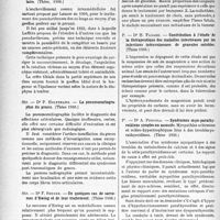 0227 - Page 226 - Partie scientifique. L'actualité Scientifique. Les Thèses. L’ophtalmoplégie nucléaire progressive, par Dr J. Moulin (Thèses 1936) / De l’enchevillement des fractures diaphysaires par greffon tibial intramédullaire, par Dr J. Reyé (Thèses 1936) / La pneumoradiographie du genou, par Dr P. Holtzmann (Thèses 1936) / De quelques cas de sarcomes d’Ewing et de leur traitement, par Dr F. Seeger (Thèses 1936) / Contribution à l’étude de la thérapeutique des maladies infectieuses par les injections intraveineuses de granules solubles, par Dr H. Fagard (Thèses 1936) / Syndromes myo-parathyroïdiens simples ou associés. Myopathies scléreuses et scléro-hypertrophiques liées à des troubles parathyroïdiens, par Dr A. Pergola (Thèses 1936)