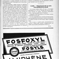 0254 - Page LV-253 - Correspondance. Accidents. Accident survenu pendant une course faite pour un chef d’entreprise / Réajustement de la rente d'un accidenté du travail