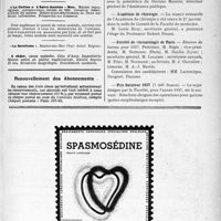 0262 - Page VII-261 - Renseignements / Dernières nouvelles. Association pour le développement des relations médicales (A. D. R. M) / Académie de chirurgie / Société de stomatologie de Paris / Prix Saintour 1937