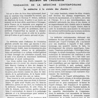 0292 - Page 291 - Partie professionnelle. Bulletin de l’Actualité. Tendances de la médecine contemporaine. La médecine à la croisée des chemins