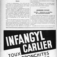 0311 - Page 310-LII - Correspondance. Accidents. Accouchement consécutif à un accident du travail / Assurances sociales. Admission au bénéfice de l’assurance-invalidité