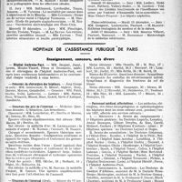 0388 - Page 387 - Partie professionnelle, Hygiène, Assistance, Mutualité, Intérêts corporatifs, Variétés. Faculté de médecine de Paris. Enseignement et actes de la Faculté / Hôpitaux de l'assistance publique de Paris. Enseignement, concours, avis divers