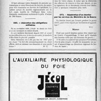 0393 - Page 392-LVIII - Correspondance. Questions médico-militaires. Acquisition d’un pistolet automatique par un médecin de réserve / Libération des obligations militaires / Réparation d’un dentier par les services du Ministère de la Guerre