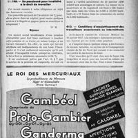 0394 - Page LIX-393 - Correspondance. Questions médico-militaires. Réparation d’un dentier par les services du Ministère de la Guerre / Assurances sociales. Un pensionné pour invalidité a le droit de travailler / Conditions d’assujettissement des travailleurs occasionnels ou intermittents