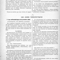 0419 - Page 418 - Partie scientifique. Travaux originaux. Le traitement curatif du paludisme aigu, Par MM. E. Hadida, F. -G. Marill. Conduite à tenir vis-à-vis du tuberculeux incurable / Les armes thérapeutiques. Les antimalariques de premier plan