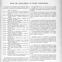 0444 - Page 445 - Partie professionnelle, Hygiène, Assistance, Mutualité, Intérêts corporatifs, Variétés. Ligue médicale de défense professionnelle, « Le Sou Médical ». Extrait des procès-verbaux du Conseil d’administration