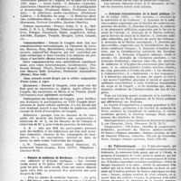 0447 - Page 448 - Partie professionnelle, Hygiène, Assistance, Mutualité, Intérêts corporatifs, Variétés. Reportage professionnel. Nouvelles et Informations. VIIIe Congrès international de haute culture médicale / Faculté de médecine de Bordeaux / Journées internationales de la Santé publique / En Tchécoslovaquie