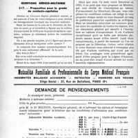 0451 - Page 452-XXXVIII - Correspondance. Fiscalité. Déduction des frais de réparations d'une pièce professionnelle / Questions médico-militaires. Proposition pour le grade de médecin-capitaine