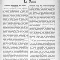0486 - Page 487 - Partie scientifique. L'Actualité scientifique. LaPresse. Traitement radiothérapique des tumeurs hypophysaires [(Le Journal Médical Français, octobre 1936)]