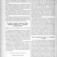 0489 - Page 490 - Partie scientifique. L'Actualité scientifique. Les Sociétés Savantes. Paris. Société médicale des hôpitaux de Paris. Le pronostic lointain des cirrhoses du foie, (16-10-1930) / Érythrémie Essentielle (maladie de Vaquez) rapidement améliorée par le chlorhydrate de phénÿl-hydrazine, (30-10-1936) / Société de médecine de Paris, Séance du 24 octobre 1936. Les trois étapes dans le diagnostic et le traitement des états anémiques / Projet d’organisation sociale de la rééducation en France