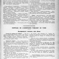 0510 - Page 511 - Partie professionnelle, Hygiène, Assistance, Mutualité, Intérêts corporatifs, Variétés. Faculté de médecine de Paris. Enseignement et actes de la Faculté / Hôpitaux de l’assistance publique de Paris. Enseignement, concours, avis divers