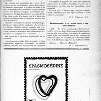 0514 - Page LVII-515 - A travers l’officiel. Réponses des ministres aux questions des parlementaires. Sur le statut des médecins des Services de la santé publique / Remboursement à un assuré social d’une cure thermale