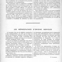 0541 - Page 542 - Partie -scientifique. Travaux originaux. Les besoins alimentaires dans la première année de la vie, par le Professeur P. Lereboullet. Problèmes recommandés pour de nouvelles études / Les néphropathies d’origine nerveuse [P. Lacroix]
