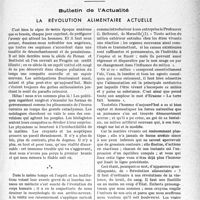 0564 - Page 565 - Partie professionnelle, Hygiène, Assistance, Mutualité, Intérêts corporatifs, Variétés. Bulletin de l’Actualité. La révolution alimentaire actuelle