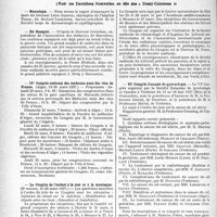 0587 - Page 588 - Partie professionnelle, Hygiène, Assistance, Mutualité, Intérêts corporatifs, Variétés. Reportage professionnel. Nouvelles et Informations, (Voir les Dernières Nouvelles en tête des " Demi-Colonnes "). Nécrologie [Docteurs Léon Gernez, Lespinne] / En Espagne / IVe Congrès national des médecins amis des vins de France / Le Congrès de l’enfant à la mer et à la montagne / VIe Congrès Français de gynécologie