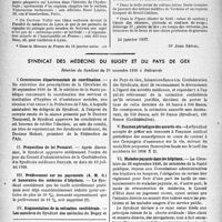 0647 - Page 648 - Partie professionnelle. La page sans médecine. Comment améliorer le tort des vieillards / Syndicat des médecins du Bugey et du pays de Gex. Réunion du Syndicat du 29 novembre1936 à Bellegarde