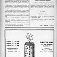 0691 - Page 692-XIV - A travers l’officiel. Pharmacie / Médaille d’honneur des épidémies / Déclaration des décès