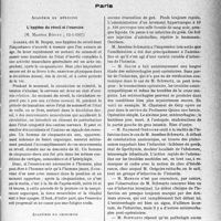 0712 - Page 713 - Partie scientifique. L’actualité scientifique. Les Sociétés Savantes. Paris. Académie de médecine. L’hygiène du réveil et l’exercice, (12-1-1937) / Académie de chirurgie. Infarctus du grêle poste-opératoire, (4-11-1936)