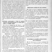 0714 - Page 715 - Partie scientifique. L’actualité scientifique. Les Sociétés Savantes. Paris. Société médico-chirurgicale des hôpitaux libres, 3 novembre 1936. Le traitement du décollement de la rétine par l’électrolyse bipolaire perforante / Contribution expérimentale à l’étude de quelques propriétés pharmacodynamiques du Totum glycosidique de digitalis lanata / Héliothérapie de la tuberculose cutanée / Société de médecine militaire Française, Séance du 12 novembre 1936. Fracture des deux os de la jambe, retard de consolidation, greffe d ’Albee, guérison / Malformations multiples des corps vertébraux / Sur un cas d’embolie après injections sclérosantes / Les avantages du procédé de désinsectisation par la choropicrine / La désinsectisation dans l’armée par des équipes spécialisées d’hygiène
