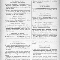 0717 - Page 718 - Partie scientifique. L’actualité scientifique. Les Livres. Les livres qui viennent de paraître… / La syphilis acquise et héréditaire, par R. Degos, Librairie Maloine, 1937 / La tuberculose intestinale des tuberculeux pulmonaires, par Dr Léon Bonafé, Éditions de la S. E. P. Paris