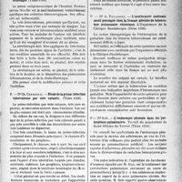 0718 - Page 719 - Partie scientifique. L’actualité scientifique. Les Thèses. Contribution à l’étude du traitement des arthrites gonococciques par la sérothérapie, par Dr Y. Martin. (Thèse 1936) / Étude de la primo-infection tuberculeuse par voie cutanée, par Dr. Ch Crescenci. (Thèse 1936) / L’avortement médicalement provoqué chez la femme atteinte de tuberculose pulmonaire chronique, par Dr A. Fouassier. L’Expérience de la Clinique Baudelocque (thèse 1936) / L’endoscopie pleurale dans les perforations pulmonaires, par Dr Saïe. Travail du sanatorium de Saint-Hilaire-du-Touvet (Thèse 1936)