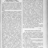 0728 - Page 729 - Partie professionnelle, Hygiène, Assistance, Mutualité, Intérêts corporatifs, Variétés. L’actualité professionnelle. La Presse et les Sociétés. L’action préventive et curative de l’assurance-invalidité en Hongrie [(Informations sociales, 3 août 1936)] / Guide familial pratique de défense passive