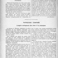 0735 - Page 736 - Partie professionnelle, Hygiène, Assistance, Mutualité, Intérêts corporatifs, Variétés. L’actualité professionnelle. Assurances sociales. Les dispositions du Règlement intérieur-type des Caisses d'Assurances sociales. Le contrôle de l’assuré / Pathologie comparée. L’angine contagieuse des chats à la campagne