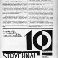 0760 - Page VII-761 - Dernières nouvelles. Académie de médecine / Hommage au Professeur E. Leclainche / Amicale des médecins Parisiens de Paris / Prix Étienne Taesch