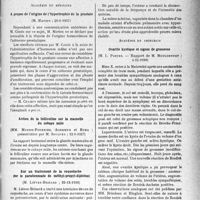 0788 - Page 789 - Partie scientifique. L’actualité scientifique. Les Sociétés Savantes. Paris. Académie de médecine. A propos de l’origine de l’hypertrophie de la prostate, (26-1-1937) / Action de la folliculine sur la mamelle du cobaye mâle, (12-1-1937) / Sur un traitement de la coqueluche par le parabenzoate de méthyl-propyl-diphénol, (22-12-1936) / Académie de chirurgie. Ovarite kystique et signes de grossesse, (4-11-1936)