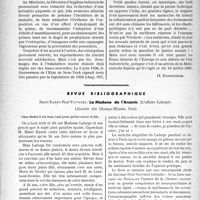 0805 - Page 806 - Partie professionnelle, Hygiène, Assistance, Mutualité, Intérêts corporatifs, Variétés. Bulletin de l’Actualité. L’hygiène industrielle et la réparation des maladies professionnelles (et de la silicose) à New York et dans des états américains voisins. La silicose pulmonaire. New-York / Revue bibliographique. La Madone de l’Arsenic (L’affaire Lafarge), par Henri Ramet-Paul Voivenel Librairie des Champs-Elysées, Paris [J. Noir]