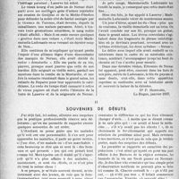0809 - Page 810 - Partie professionnelle, Hygiène, Assistance, Mutualité, Intérêts corporatifs, Variétés. Bulletin de l’Actualité. Scènes de la vie médicale à la campagne. « Mademoiselle Ladouanie » / Souvenirs de débuts