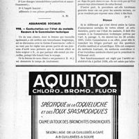 0829 - Page 830-LXXII - Correspondance. Fiscalité. Impôts à porter dans les dépenses professionnelles / Assurances sociales. Contestation sur l’état du malade. Recours à la Commission technique