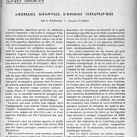 0844 - Page 843 - Partie scientifique. Travaux originaux. Anorexies infantiles d’origine thérapeutique, par le Professeur V, Gillot