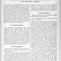 0866 - Page 865 - Partie professionnelle, Hygiène, Assistance, Mutualité, Intérêts corporatifs, Variétés. Assurances sociales (suite). L’hospitalisation des assurés dans les établissements publics et les honoraires médicaux. Assurés ordinaires. Frais d’hospitalisation / Honoraires médicaux