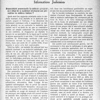 0870 - Page 869 - Partie professionnelle, Hygiène, Assistance, Mutualité, Intérêts corporatifs, Variétés. L’actualité professionnelle. Informations Judiciaires. Responsabilité professionnelle. Le médecin spécialiste est-il obligé de se conformer strictement aux prescriptions du médecin traitant ?