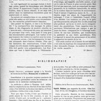 0875 - Page 874 - Partie professionnelle, Hygiène, Assistance, Mutualité, Intérêts corporatifs, Variétés. L’actualité professionnelle. Variété. L'urbanisme et la couleur des maisons [Dr Briau] / Bibliographie. Humanisme et médecine, par Joseph Okinczic, Éditions Labergerie, Paris. / Vanité. Poèmes, par Augustin Mancier, Édition de la Revue des Indépendants, Paris