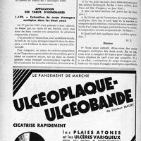0881 - Page 890-XXXVIII - Correspondance. Questions diverses. Conditions d'exercice de la pro pharmacie / Application des tarifs d’honoraires. Extraction de corps étrangers multiples dans les deux yeux