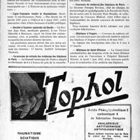 0962 - Page IX-961 - Dernières nouvelles. Manifestation professionnelle en l’honneur du Professeur E. Leclainche / Ligue Française contre le rhumatisme / Société d’histoire naturelle du Doubs / La pension de retraite des médecins des hôpitaux de Paris / Concours de médecin des hôpitaux de Paris / Hôpitaux d’Angers / Hôpitaux de Saint-Étienne
