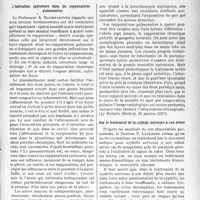 0984 - Page 983 - Partie scientifique. L'actualité scientifique. La Presse. L’indication opératoire dans les suppurations pulmonaires [(Le Bulletin Médical, 30 janvier 1937)] / Sur le traitement de la syphilis nerveuse à son début [(Journal de médecine et de chirurgie, 10 janvier 1937)] / De l’influence de l’infection dentaire sur les affections cutanées [(Rev. méd. de Nancy, 1er janvier 1937)]