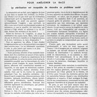 0992 - Page 991 - Partie professionnelle. Bulletin de l’Actualité. Pour améliorer la race. La stérilisation est incapable de résoudre ce problème social