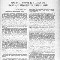 0994 - Page 993 - Partie professionnelle. Bulletin de l’Actualité. Le Secret professionnel dans la déclaration des Décès. Texte de la circulaire du 1er janvier 1937 relative à la déclaration des causes de décès