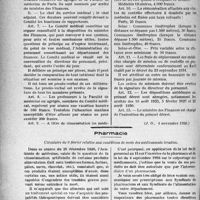 1035 - Page 1034 - Médecine administrative. Décret du 28 mai 1936 portant organisation du service médical du ministère des Finances / Pharmacie. Circulaire du 9 février relative aux conditions de vente des médicaments irradiés
